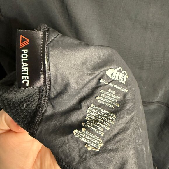 REI Men's Medium Black Windshell Lightweight Packable Hiking Athleisure Jacket - Picture 5 of 6